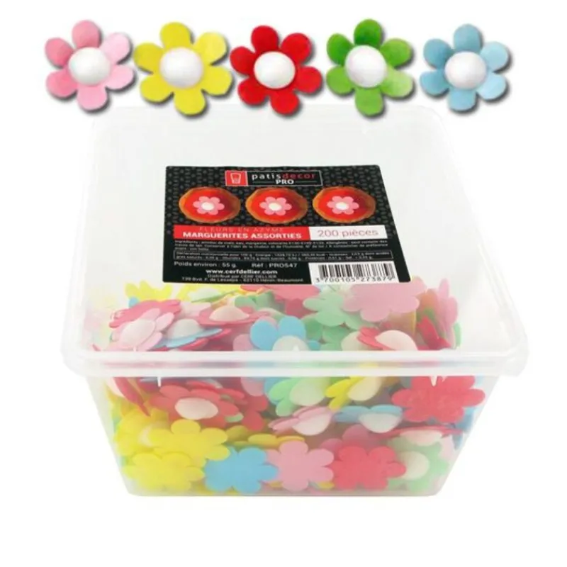Marguerites Assorties En Azyme Patisdecor Pro (X200)>Cerf Dellier Clearance