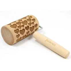 Cerf Dellier Rouleaux A Patisserie*Mini Rouleau Empreintes En Bois Coeurs