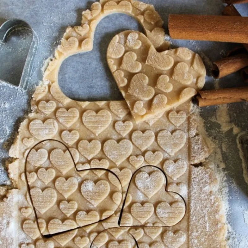 Cerf Dellier Rouleaux A Patisserie*Mini Rouleau Empreintes En Bois Coeurs