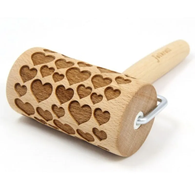 Cerf Dellier Rouleaux A Patisserie*Mini Rouleau Empreintes En Bois Coeurs
