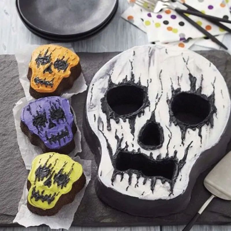 Cerf Dellier Moules Anti-Adhérents*Moule A Gateau Crane Halloween 3D Wilton