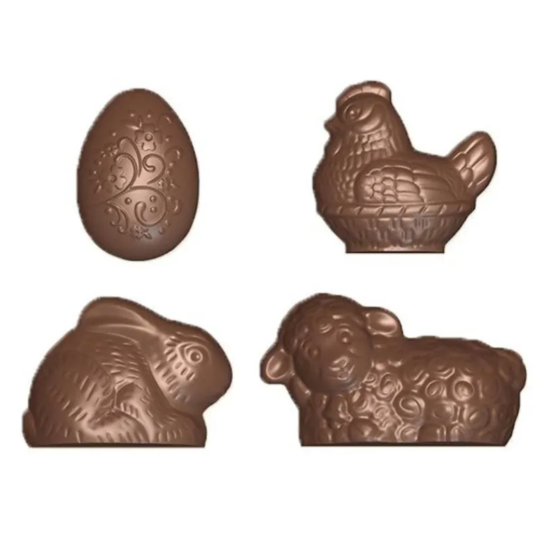 Cerf Dellier Moules Chocolat*Moule Friture En Chocolat 4 Sujets De Pâques