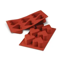 Cerf Dellier Gâteaux Individuels*Moule Silicone 6 Coeurs Profonds
