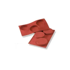 Cerf Dellier Gâteaux Individuels*Moule Silicone 3 Empreintes Rondes 10 Cm
