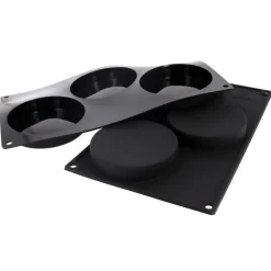 Cerf Dellier Gâteaux Individuels*Moule Silicone 3 Empreintes Rondes 10 Cm