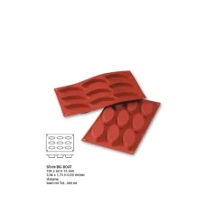 Cerf Dellier Gâteaux Individuels*Moule Silicone 9 Grandes Barquettes