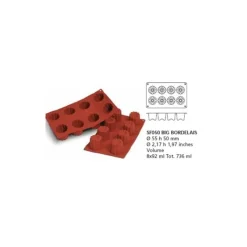 Cerf Dellier Gâteaux Individuels*Moule Silicone 8 Grands Canneles Bordelais