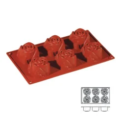 Cerf Dellier Gâteaux Individuels*Moule Silicone 6 Roses