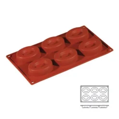 Cerf Dellier Moules À Savarin*Moule Silicone 6 Savarins Ovales