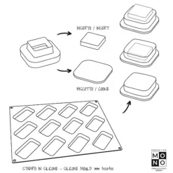 Cerf Dellier Gâteaux Individuels*Moule Silicone Square Pavoni