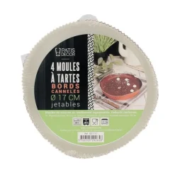 Cerf Dellier Moules À Tarte*Moules À Tarte A Bords Canneles Jetables 17 Cm Patisdecor (X4)