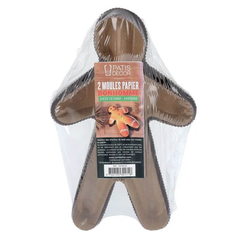 Cerf Dellier Moules Papier Et Carton*Moules De Cuisson Bonhomme (X2)
