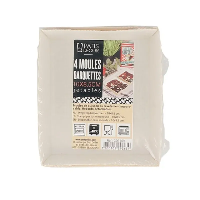 Cerf Dellier Moules Papier Et Carton*Moules De Cuisson Jetables Patisdecor (X4)
