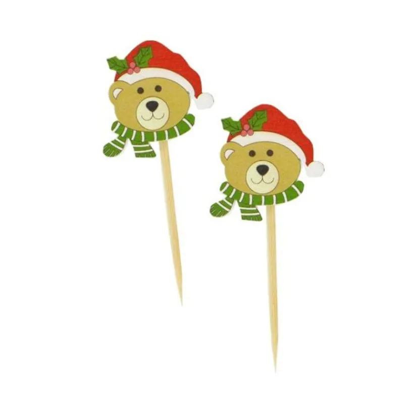 Ourson Avec Bonnet De Noël Sur Pique (X50)>Cerf Dellier Hot