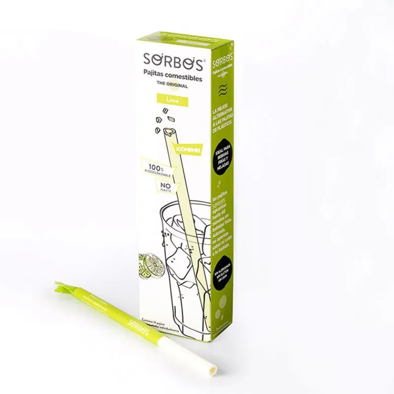 Pailles Comestibles Gout Citron Vert (X16)>Cerf Dellier Sale
