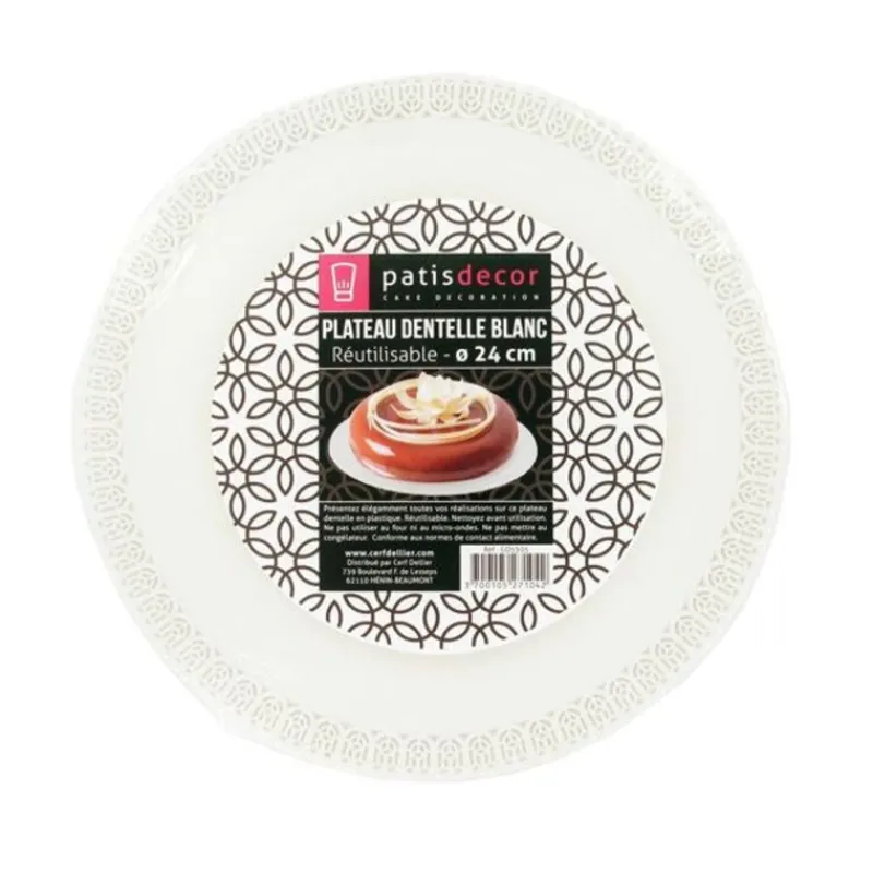 Plateau Dentelle Rond Blanc Patisdecor>Cerf Dellier Online