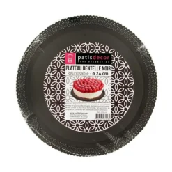 Plateau Dentelle Rond Noir Patisdecor>Cerf Dellier Hot