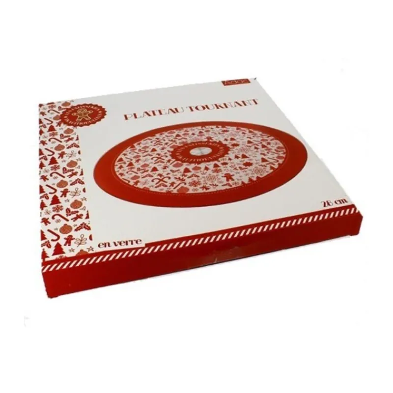 Plateau Tournant Verre Noël 28 Cm>Cerf Dellier Clearance