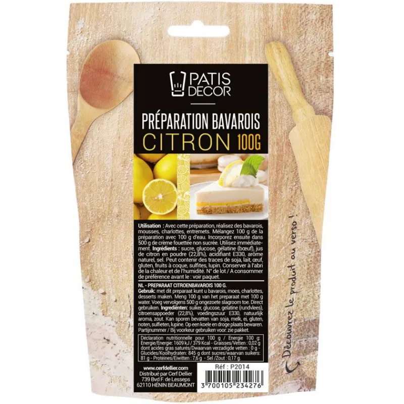 Cerf Dellier Préparations Bavarois*Preparation Bavarois Gel Citron Patisdecor