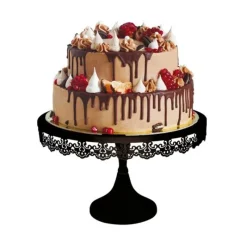 Presentoir Gateau Noir Broderie 30 Cm>Cerf Dellier New