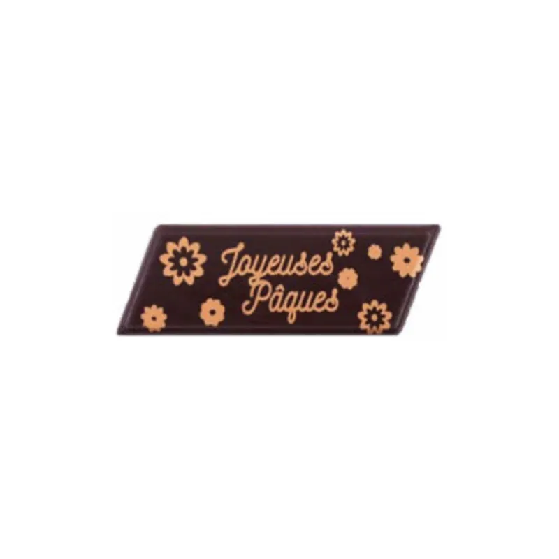 Rectangles Joyeuses Pâques En Chocolat Noir (X70)>Cerf Dellier Discount