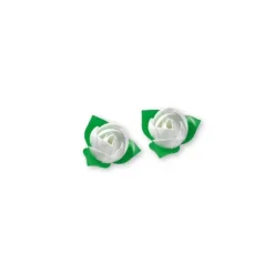 Roses Blanches Avec Feuilles Patisdecor X10>Cerf Dellier Clearance
