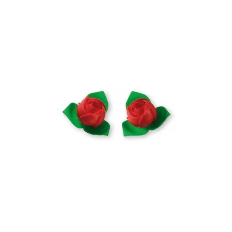 Roses Rouges Avec Feuilles Patisdecor (X10)>Cerf Dellier Hot
