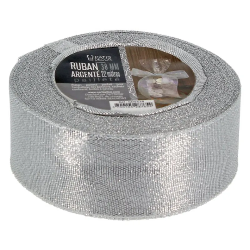 Ruban Argente Paillete 38 Mm (22 M) Patisdecor>Cerf Dellier Clearance