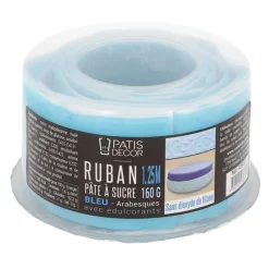 Cerf Dellier Ruban Pâte À Sucre*Ruban Pâte À Sucre Bleu Arabesques (1,25 M)