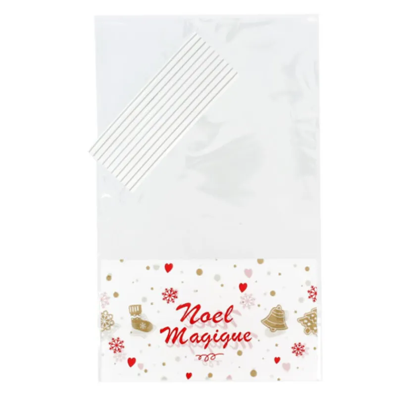Sachets Bonbons Noël Magique + Liens 14 X 23 Cm (X10)>Cerf Dellier Discount