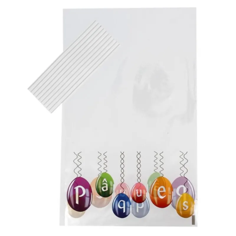 Sachets Bonbons Oeufs Pâques + Liens 14 X 23 Cm (X10)>Cerf Dellier Clearance