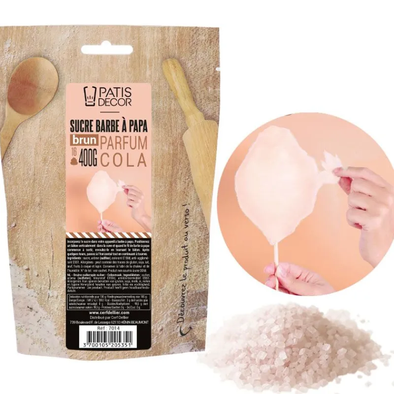 Cerf Dellier Sucre Pour Barbe À Papa*Sucre Barbe À Papa Cola Patisdecor 400 G