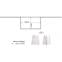 Tablier De Chef Blanc 55 Cm><noscript><img width=