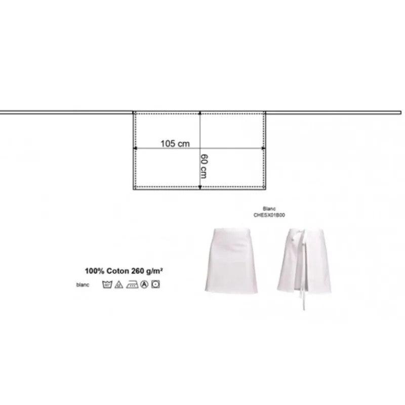 Tablier De Chef Blanc 55 Cm>Cerf Dellier Hot
