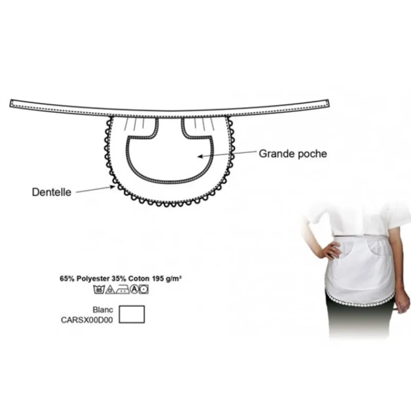 Tablier De Service Dentelle Blanc Carmela>Cerf Dellier Sale