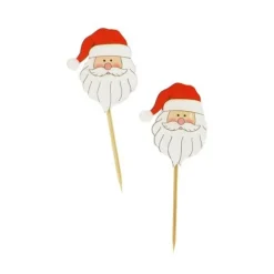 Tete De Pere Noël Sur Pique (X50)>Cerf Dellier Discount
