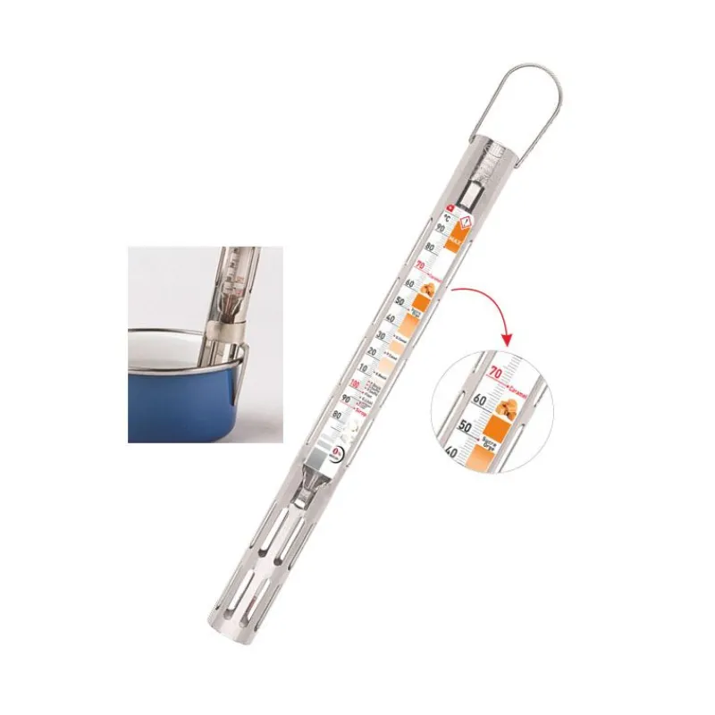 Thermomètre Confiseur Gaine Inox +80 +200C Avec Zones Couleurs>Cerf Dellier Sale